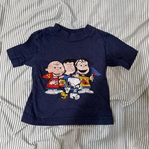 Peanuts Retro 90s Navy Blue Kids T-Shirt with Graphic